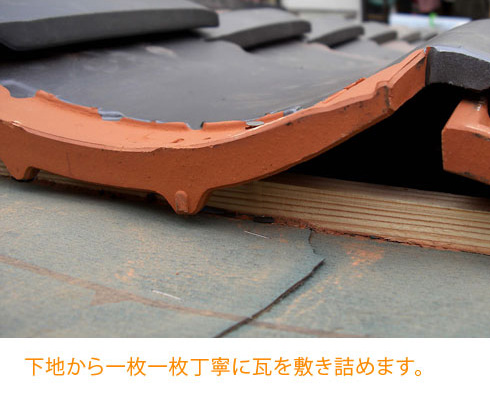 瓦の劣化度合からしても全面的に葺き替えが必要